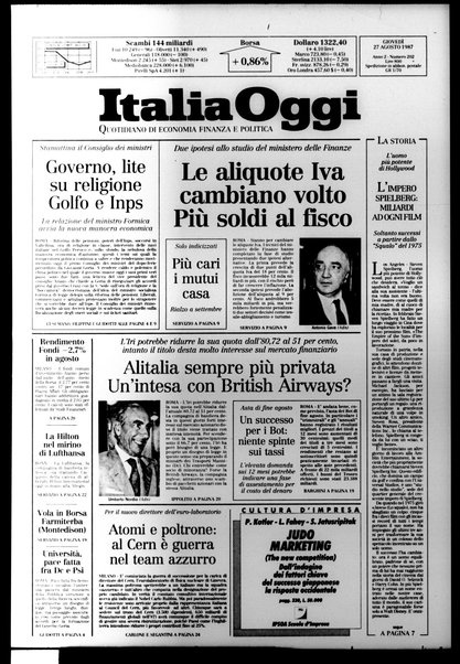 Italia oggi : quotidiano di economia finanza e politica